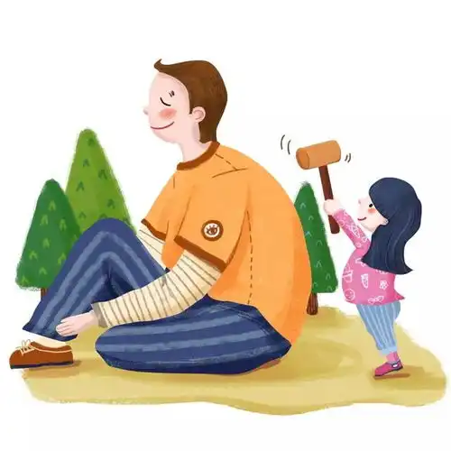 爸爸带女儿卡通头像