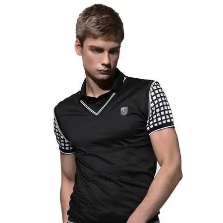 特色龙男装春夏时尚休闲黑色假两件套丝光棉短袖t恤ftc1032图片大全邮乐官方网站