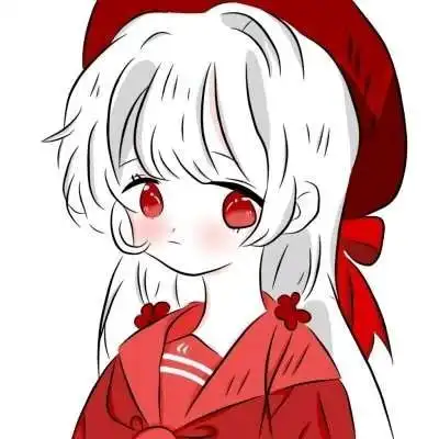 红色系头像动漫女生头像