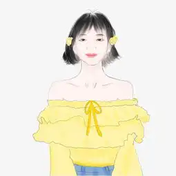 夏日笑眼女孩可爱清爽手绘图片素材其他格式下载动漫人物大全