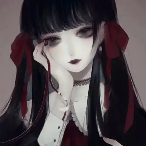 暗黑系动漫头像女伤感