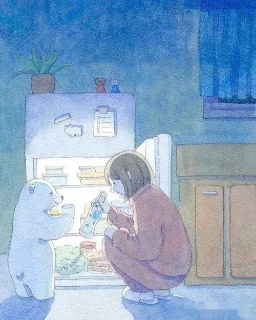 手绘丨90张温馨可爱的大白熊一定能够治愈你