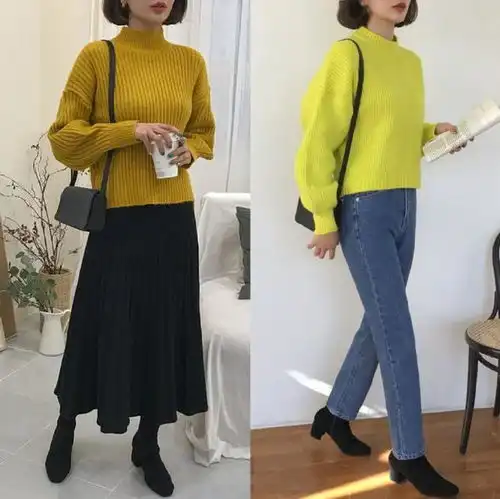 今年流行彩色毛衣,减龄又显白,非常适合小姐姐穿搭