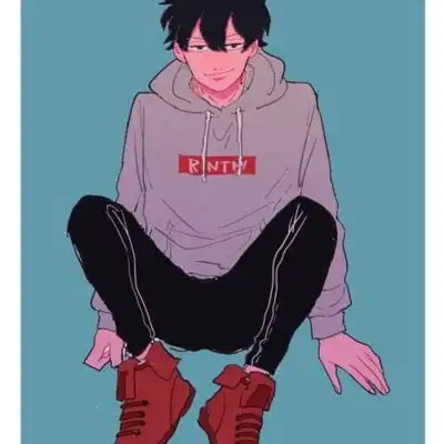 现代卡通油画头像男