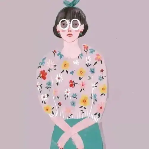 插画女生头像