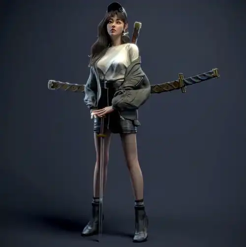 3d动漫美女头像冷酷3d