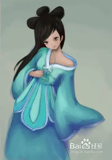 看看我用ps鼠绘清纯可爱的古装卡通小女孩