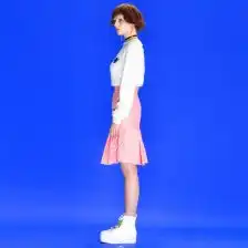 粉色印花半裙