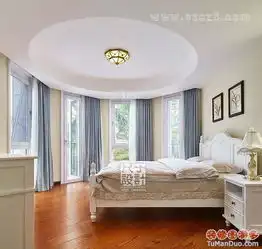 冷色系卧室实景图500㎡休闲北美风尺子设计