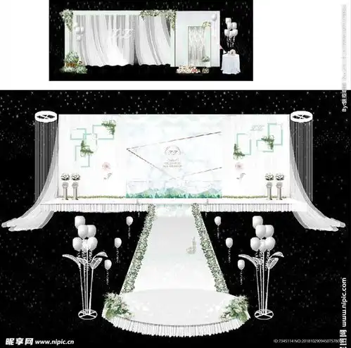 白色大理石简约婚礼效果图设计图舞美设计
