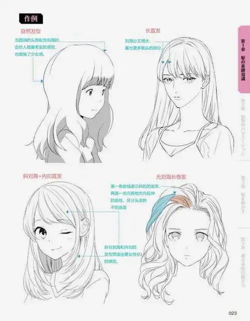 头发不会画超全动漫人物的头发画法教程,初学者必收藏
