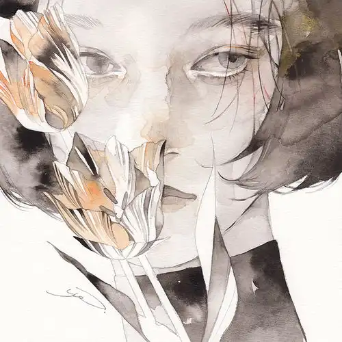 日本插画师yue水彩风格的人物插画作品欣赏画面相当唯美