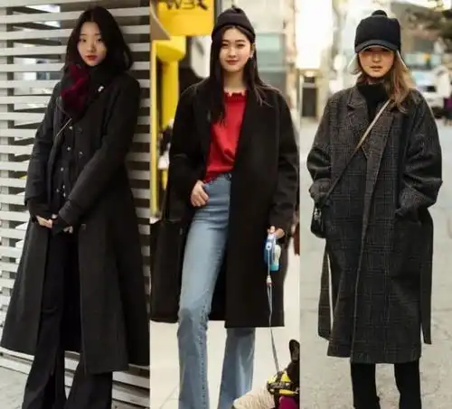 大衣保暖又气质小清新又很温柔,展现女性的落落大方与自信