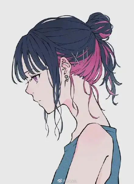 俊朗清纯的少年人物插画设计师的蓝调插画作品meleck
