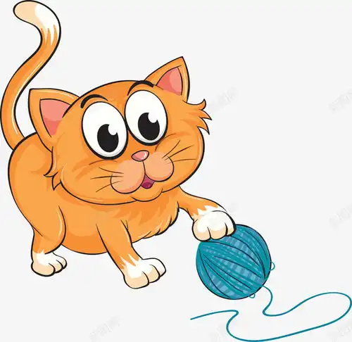 卡通橙色玩线团的猫咪矢量图设计图片免费下载页面网页平面电商创意素材毛线素材
