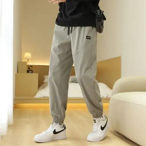 劲霸男装简约休闲时尚夏季慢跑休闲裤男vmkt2352黑色b32