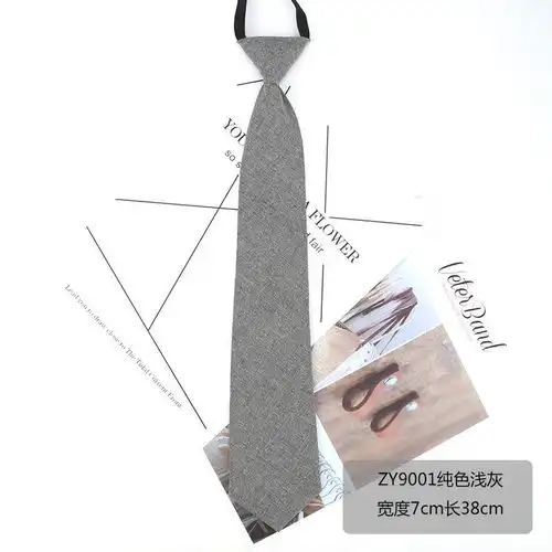 ins小领带女士懒人拉链格子黑色日系jk制服男女学生原宿学院风潮