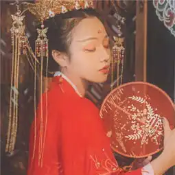 2018红色唯美古风嫁衣美人头像我着一身红衣恨不能相思