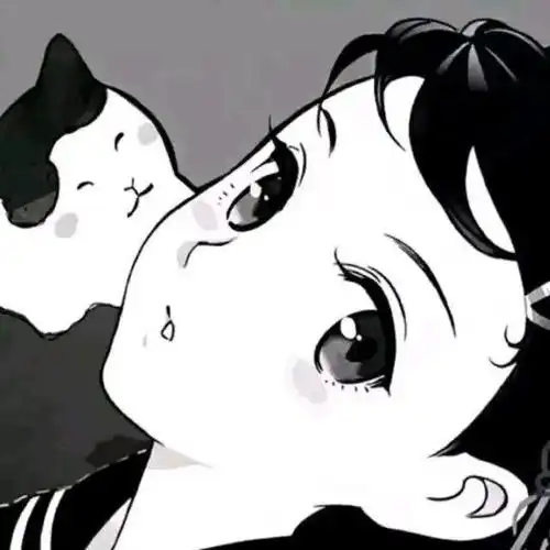 动漫头像个性女生黑白漫头