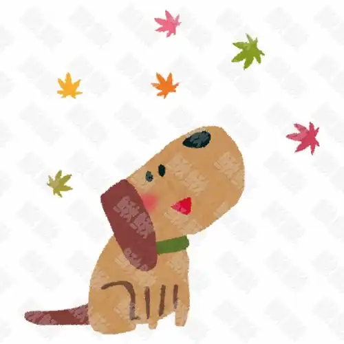 秋天看红叶落叶的小狗狗猫咪小猫手绘卡通插画手绘png儿童插画免扣素材2阿猫阿狗