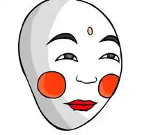 微笑的白色卡通脸谱图片传统书画吉祥图案艺术图片下载693697