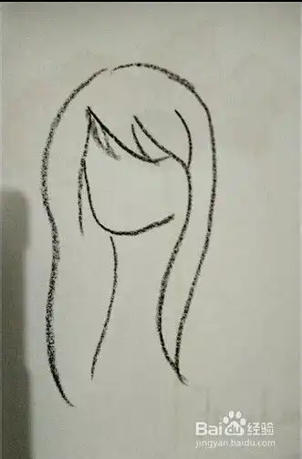 油画棒简笔画漫画小女孩新年新气象