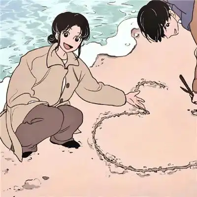 开心的头像卡通漫画情侣