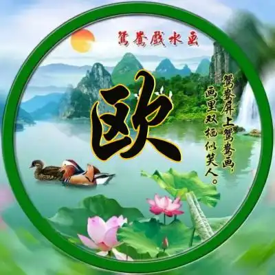 姓氏头像好看唯美鸳鸯戏水荷花塘主题