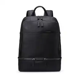 voyagetime微缇生活系列黑色头层牛皮男士双肩包vm3002001