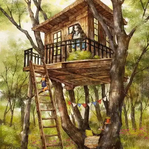 高冷韩国插画女生头像系