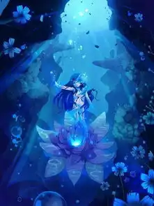 求蓝色的人物女生图片