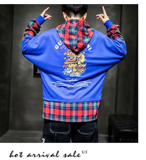 潮牌卫衣男装连帽港风个性ins日系连帽外套宽松卫衣hw福卡商城