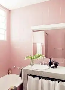 粉色系卫生间布置欣赏图