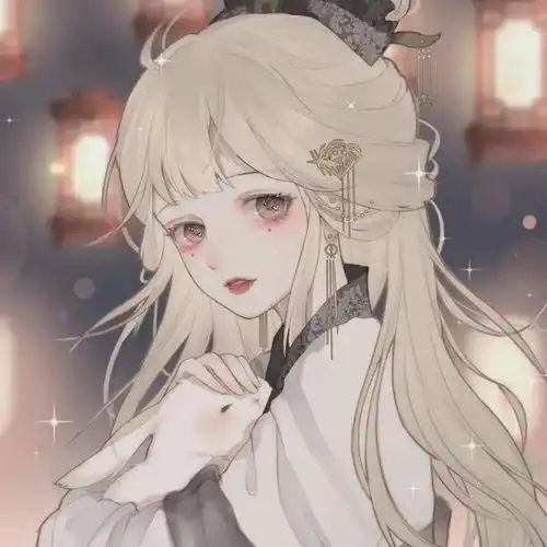 红色古风女生动漫头像