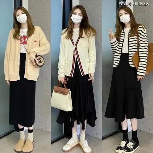 国庆穿衣不用慌这27套韩系半裙搭配,休闲惬意,值得学习