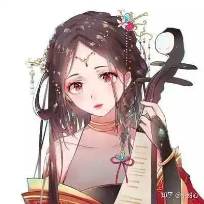 qq头像女生红色系古风女