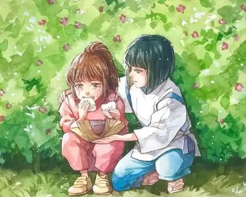 宫崎骏动漫人物大神手绘宫崎骏动漫人物,超惊艳的水彩风格,画面清新治愈