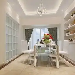 家居收纳背景墙三居家居收纳现代简约餐厅效果图
