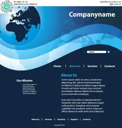 蓝色系公司英文网站模板其他素材免费下载红动网