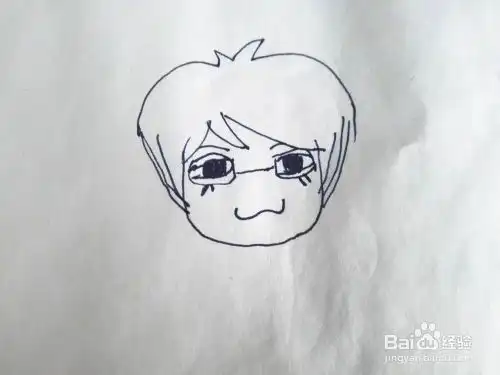 戴眼镜的帅男孩简笔画分享