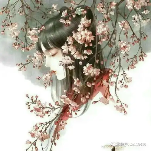 古风头像女青色系意境藏