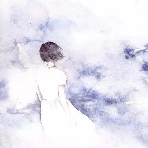 一组小清新水彩插画