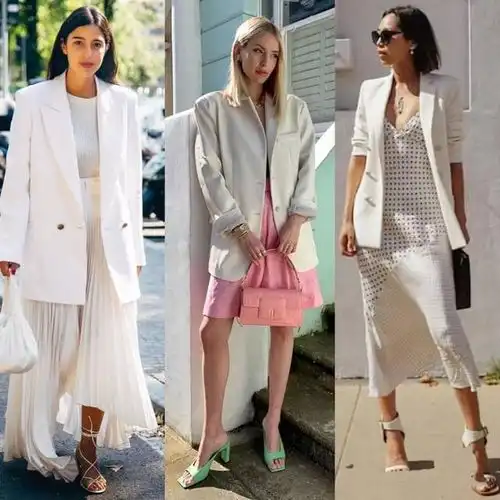 秋季穿搭拒绝沉闷感,你需要一件白色西装,清爽干练又高级