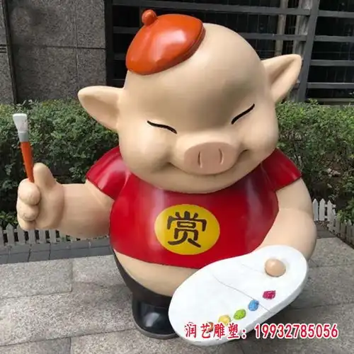微信卡通猪头像卡通雕塑