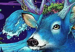 中国插画师手绘四季之鹿,唯美华丽的浮世绘风