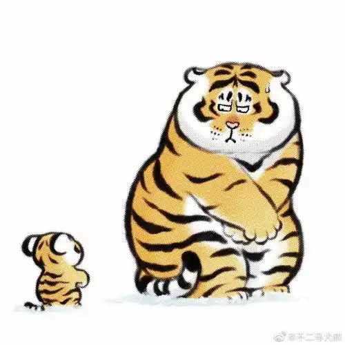 卡通老虎头像呆萌