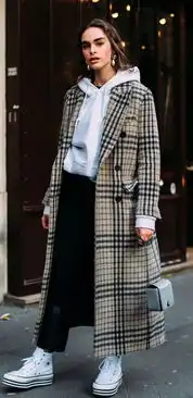 冬天千万不要穿格纹大衣气质惨了
