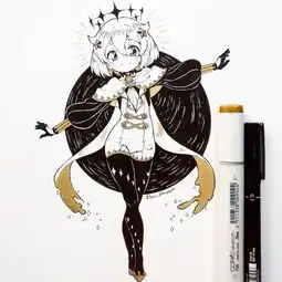元气十足的萌系美少女,马克笔下的二次元世界