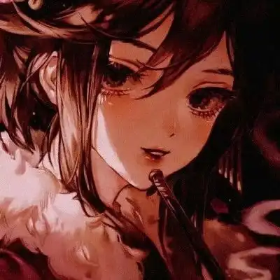 红色系古风女生头像动漫