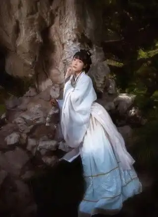 徐娇化身二次元少女穿古风羽织意境如画